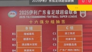 广东省超正赛抽签:恒大足校分在B组,广州豹(梯队)分在C组